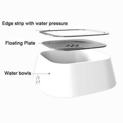 Non-Spill Floating Dog and Cat Water Bowl Dispenser - Anti-Overfill Plastic Design