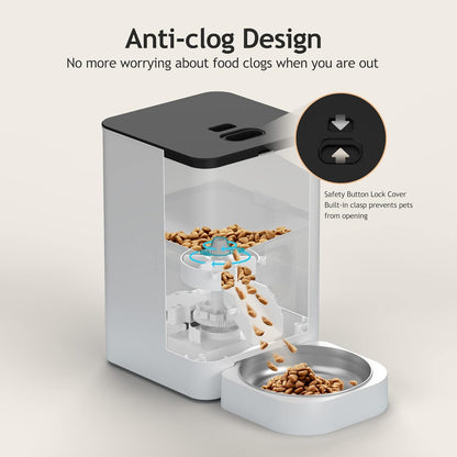 Automatic pet  Feeder - Timed Pet Feeder for Cats and Dogs with Dry Food Dispenser with  Programmable Portion Control