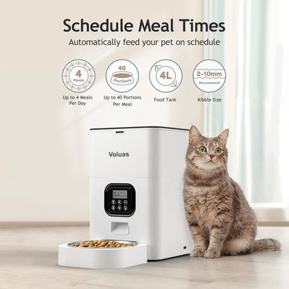 Automatic pet  Feeder - Timed Pet Feeder for Cats and Dogs with Dry Food Dispenser with  Programmable Portion Control