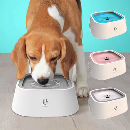 Non-Spill Floating Dog and Cat Water Bowl Dispenser - Anti-Overfill Plastic Design